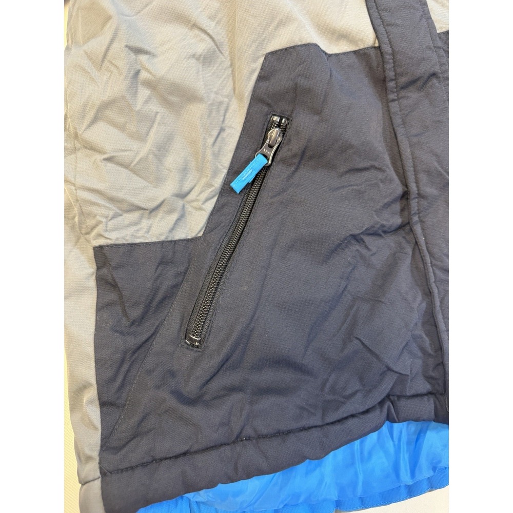 The Children's Place Boys L Puffer Jacket Hooded Insulated Colorblock Blue Zip - Picture 6 of 11